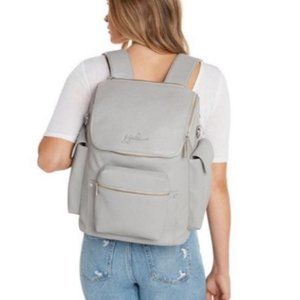 JuJuBe Forever Backpack Multi-Functional Vegan Leather Diaper Bag in Stone EUC